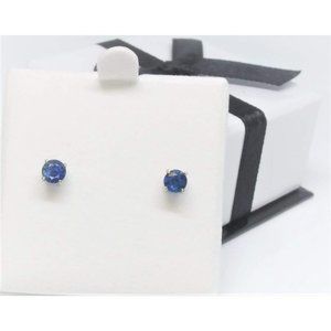 14k White Gold 0.75 TCW Natural Sapphire Studs
